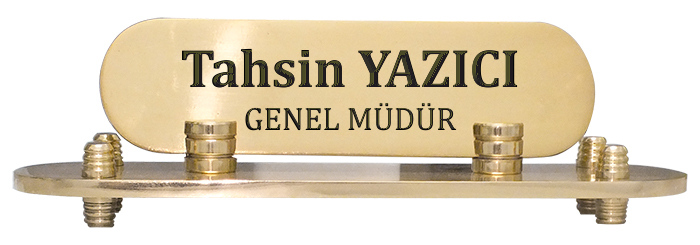 PM15 Pirinç Oval Lama Masa İsimliği
