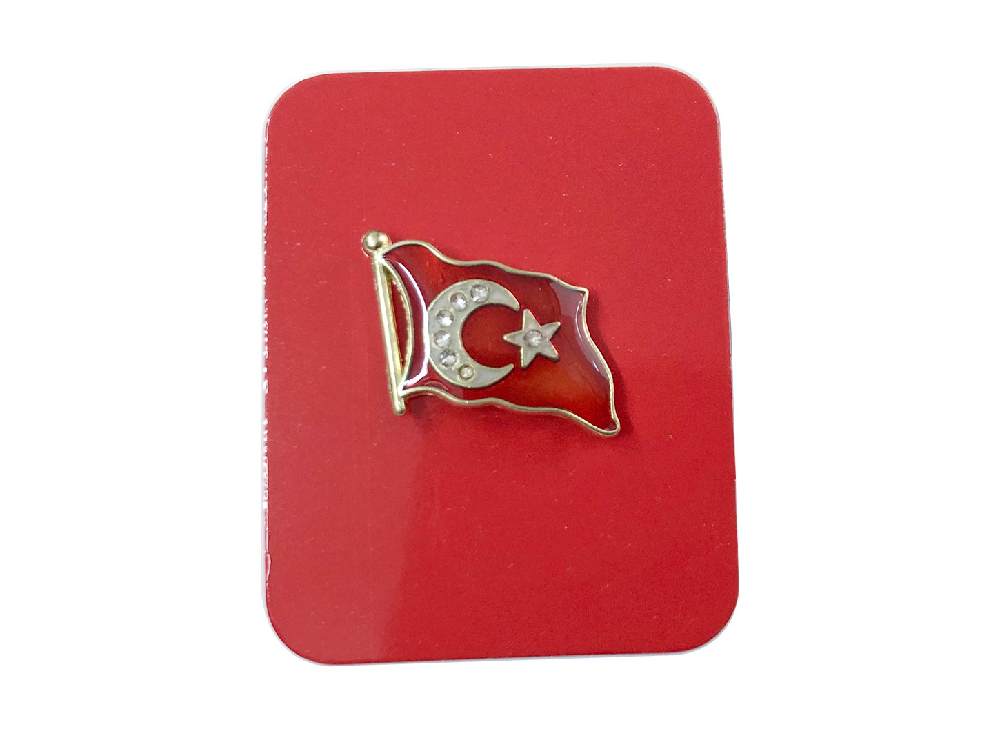 TBR19 Dalgalı Türk Bayrağı Rozeti - Cumhurbaşkanı Rozeti- Vip Rozet