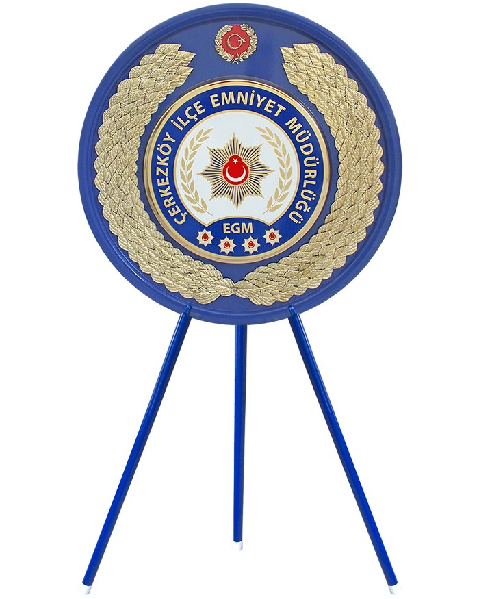 İlçe Emniyet Müdürlüğü Metal Tören Çelengi - Polis Çelengi