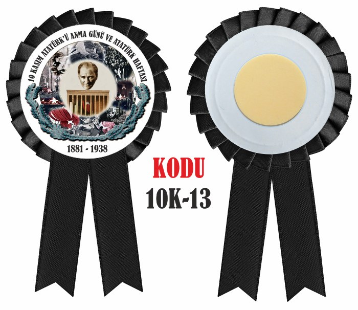 10 Kasım Saten Yaka Kokartı - YENİ ÇALIŞMALAR
