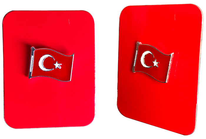 TBR20 Dalgalı Türk Bayrağı Rozeti - YENİ