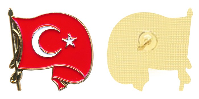 TBR21 Dalgalı Türk Bayrağı Rozeti - YENİ MODEL