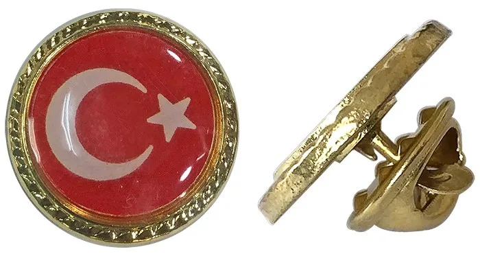TBR26 Döküm Damla Türk Bayrağı Yaka Rozeti - Ekonomik
