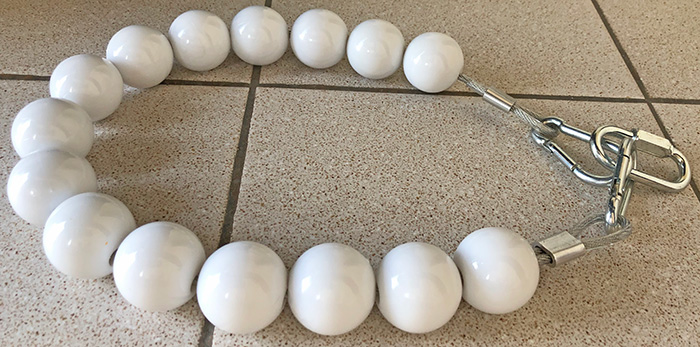 Bayrak Direği Boncuğu 3 cm Beyaz - BDB3