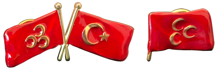 MHP04 - MHP-Türkiye 2 Li Yaka Rozeti Dalgalı Rozet
