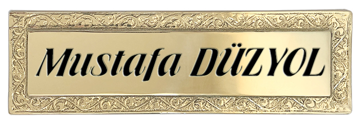 PDK15 Antik Eski Pirinç Döküm Ev Dış Kapı İsimliği - Kabartma Gövdeli