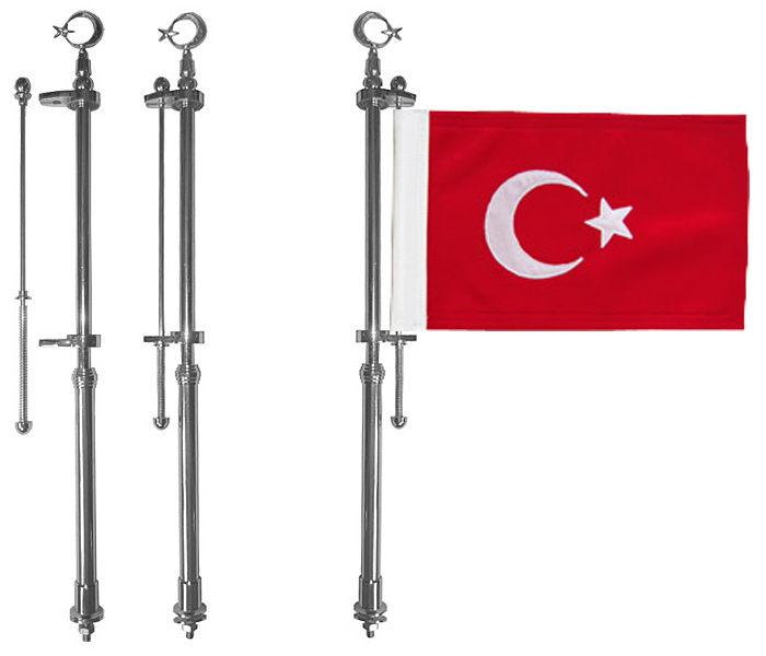 Askeri Makam Aracı Sonsuz Dönerli Otofors Bayrak Direği