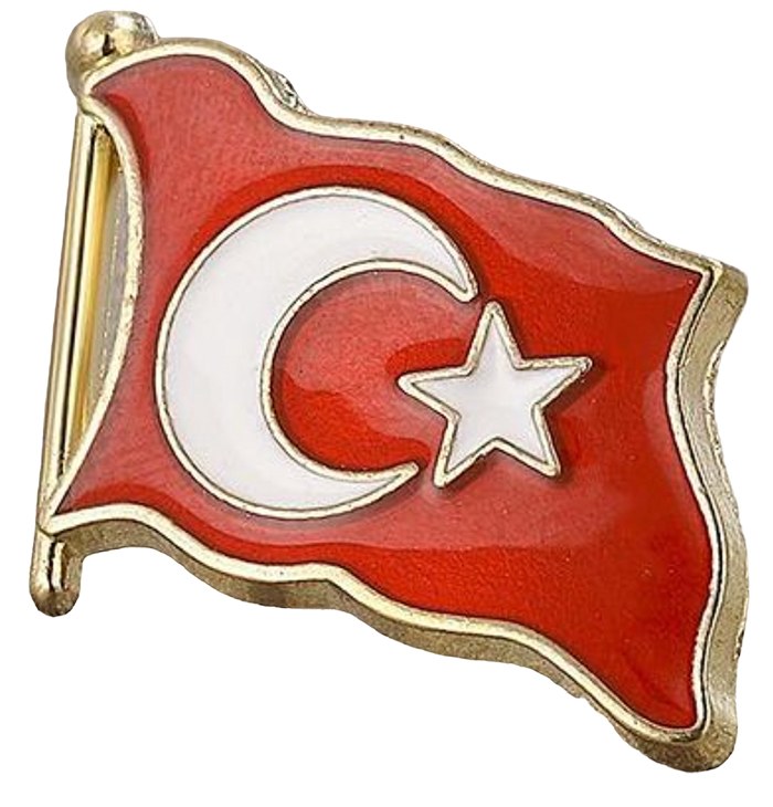 TBR29 Dalgalanan Türk Bayrağı Rozeti - VİP