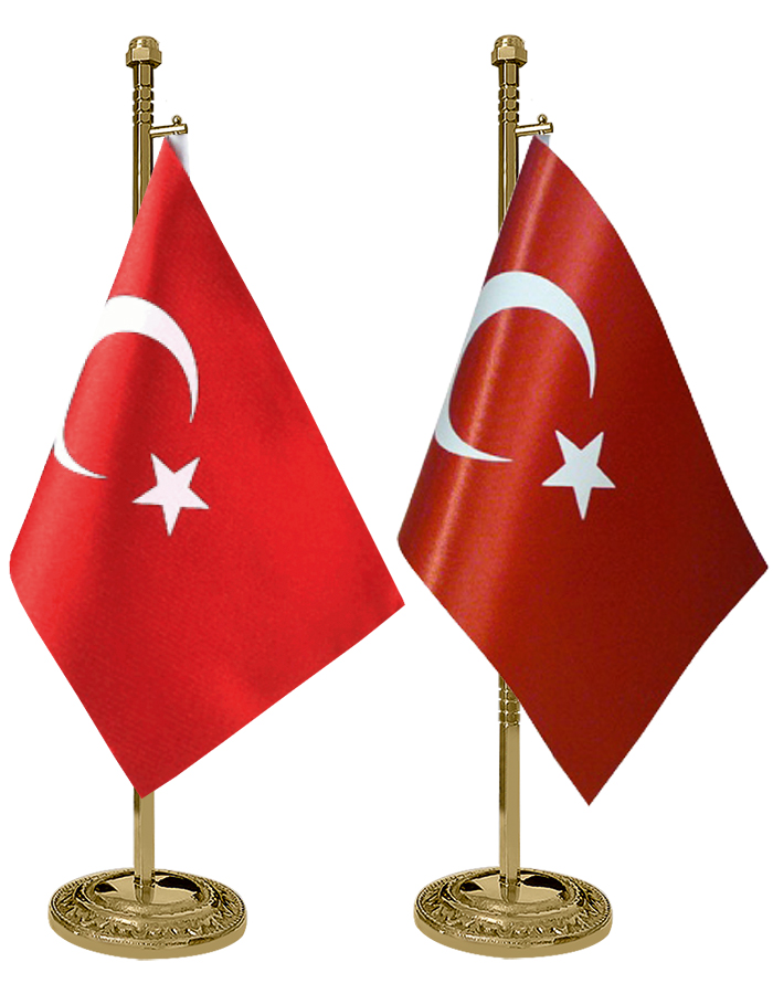 PMD1 Tekli Telli Klasik Altıgen Direkli Pirinç Masa Bayrak Direği