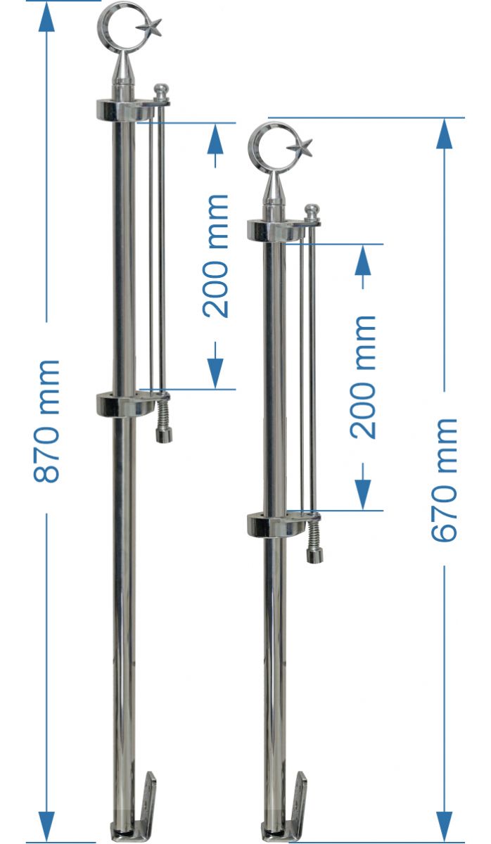 Sabit Sistem Makam Aracı Otofors Direği - EKO2 67 cm