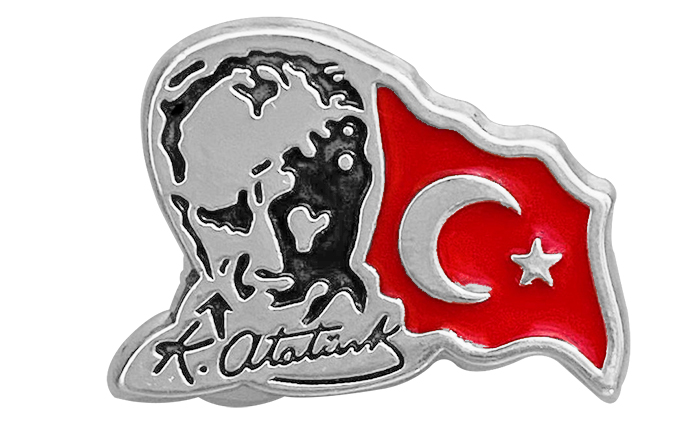 AR13 Bayraklı Atatürk Yaka Rozeti