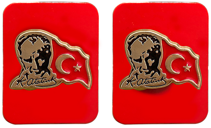 AR13 Bayraklı Atatürk Yaka Rozeti