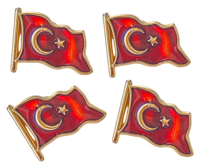 TBR43 Dalgalı Türk Bayrağı Rozeti