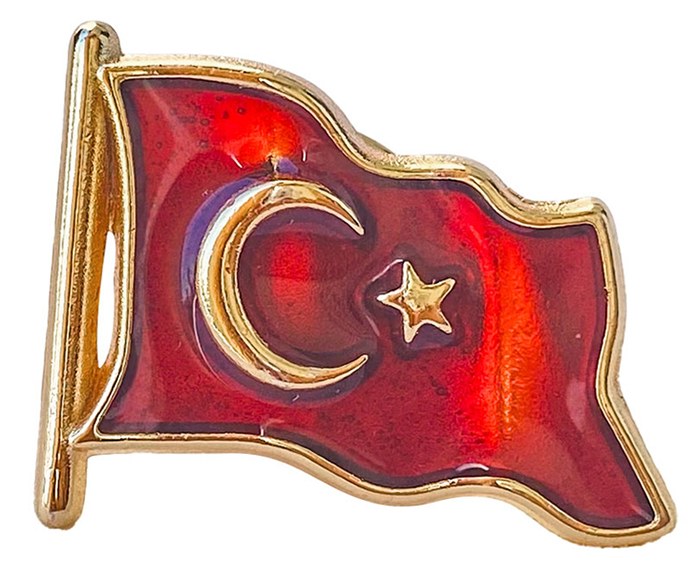 TBR43 Dalgalı Türk Bayrağı Rozeti