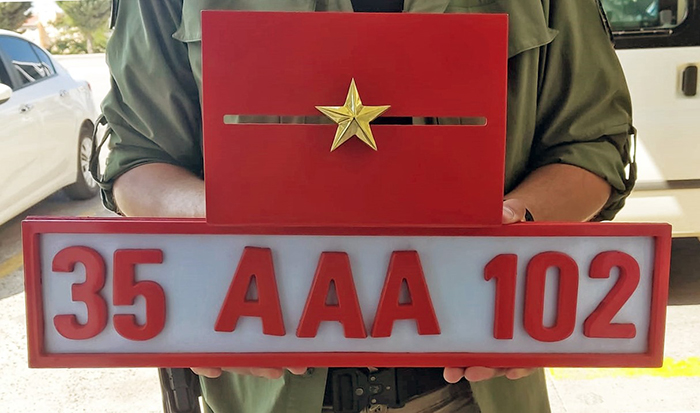 Askeri Makam Araçları için Takmatik Plaka Seti Yıldızlı AAA