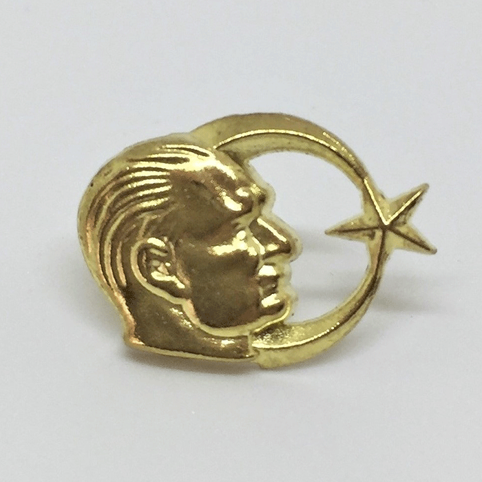 AR19 Ay Yıldızlı Döküm Atatürk Yaka Rozeti