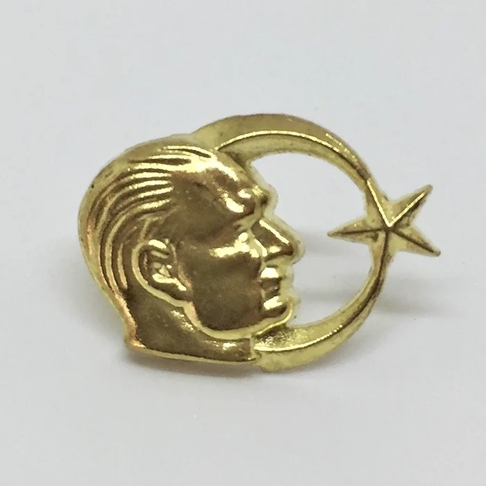 AR19 Ay Yıldızlı Döküm Atatürk Yaka Rozeti