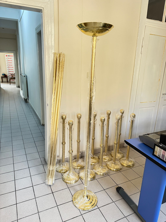 Pirinç Ayaklı Meşale - Metal Ayaklı Meşhale 180 cm APM1