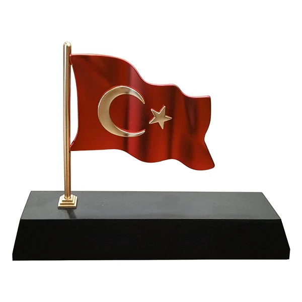 MVIP03 Vip Dalgalanan Türk Bayraklı Masa İsimliği