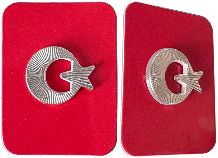 TBR49 Yeni Model Döküm Türk Bayrağı Rozeti