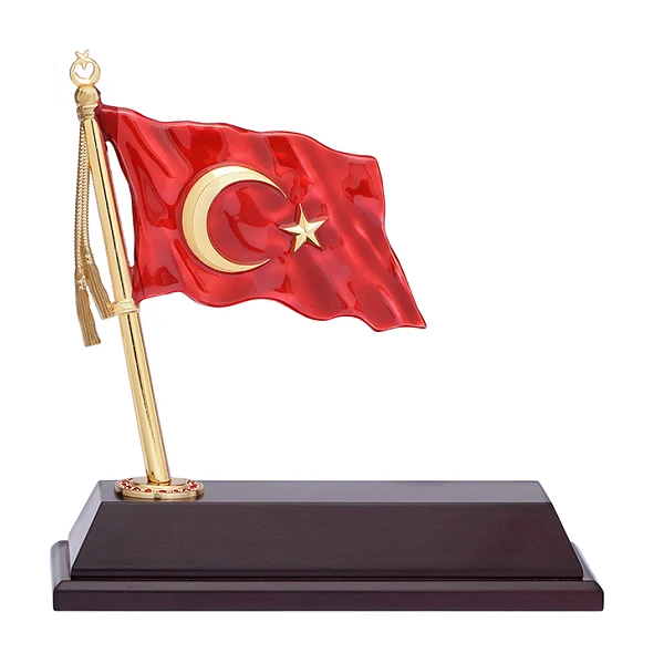 MVIP01 Vip Dalgalanan Türk Bayraklı Masa İsimliği