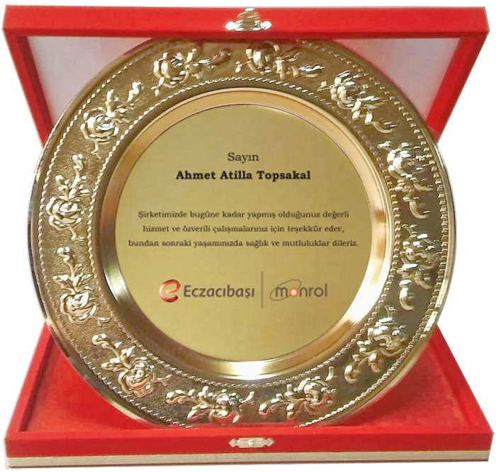 GT01A Altın Sarı Kaplama Plaket Hediyelik Tabak