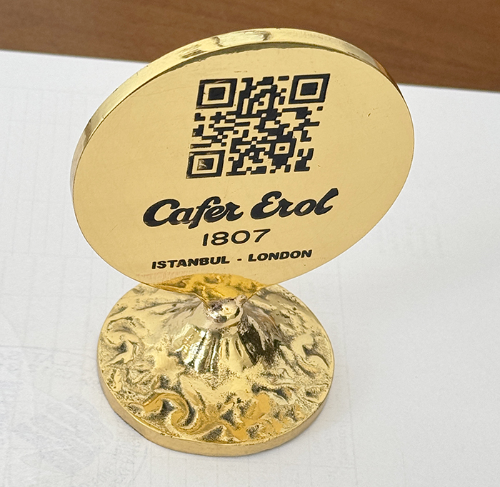 PMN10 Pirinç Masa Üstü Numaralık ve QR Code