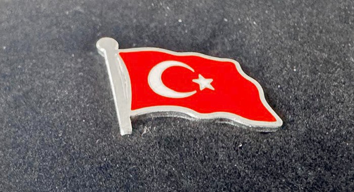 TBR50 Gümüş Özel İmalat Türk Bayrağı Yaka Rozeti