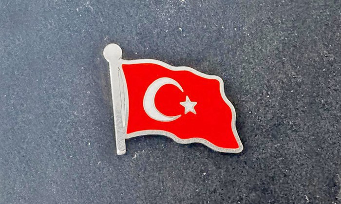 TBR50 Gümüş Özel İmalat Türk Bayrağı Yaka Rozeti