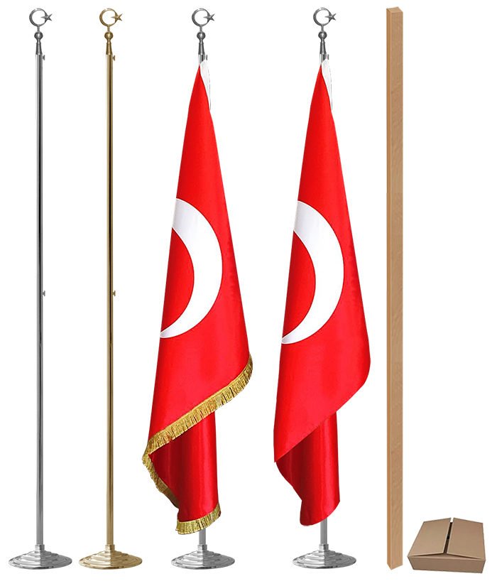 Klasik Saten Makam Türk Bayrağı - STANDART TÜRK BAYRAĞI