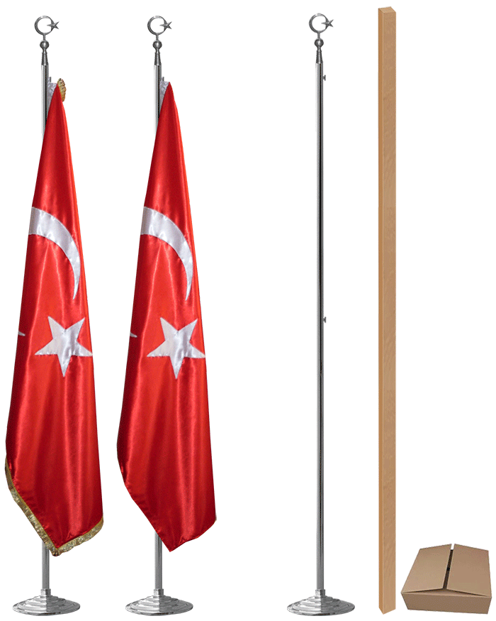 Krom-Nikel Makam Bayrak Direği - Salon Direği - KROM-NİKEL MAKAM DİREĞİ