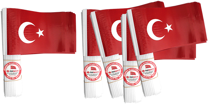 KAĞIT BAYRAK - Plastik Sopalı Kağıt Türk Bayrağı Ölçüleri