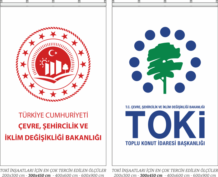 Toki Bayrağı - TOKİ Yeni Logolu