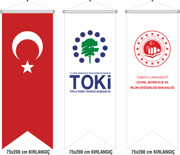 Toki Bayrağı - TOKİ Yeni Logolu