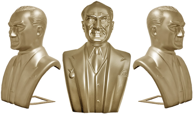 60 cm Fiberglass Atatürk Büstü - 60FGKM1