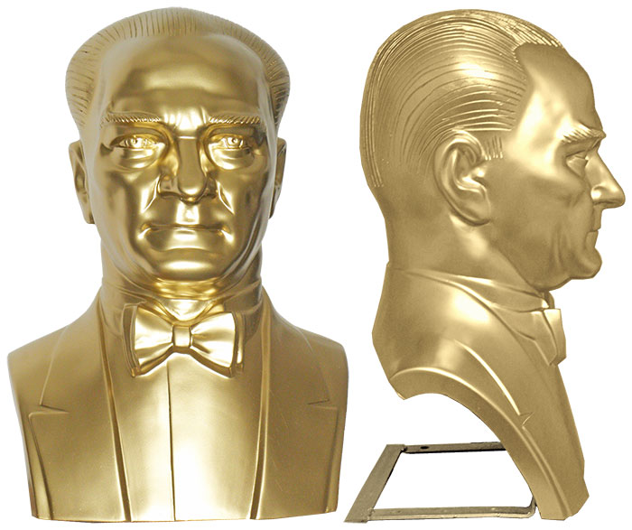 70 cm Fiberglass Yarım Atatürk Büstü - 70FGOM1