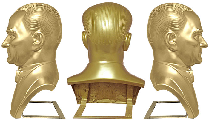 70 cm Fiberglass Yarım Atatürk Büstü - 70FGOM1