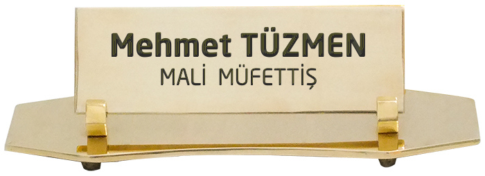 PM4 Oval Tabanlı Lama Pirinç Masa İsimliği
