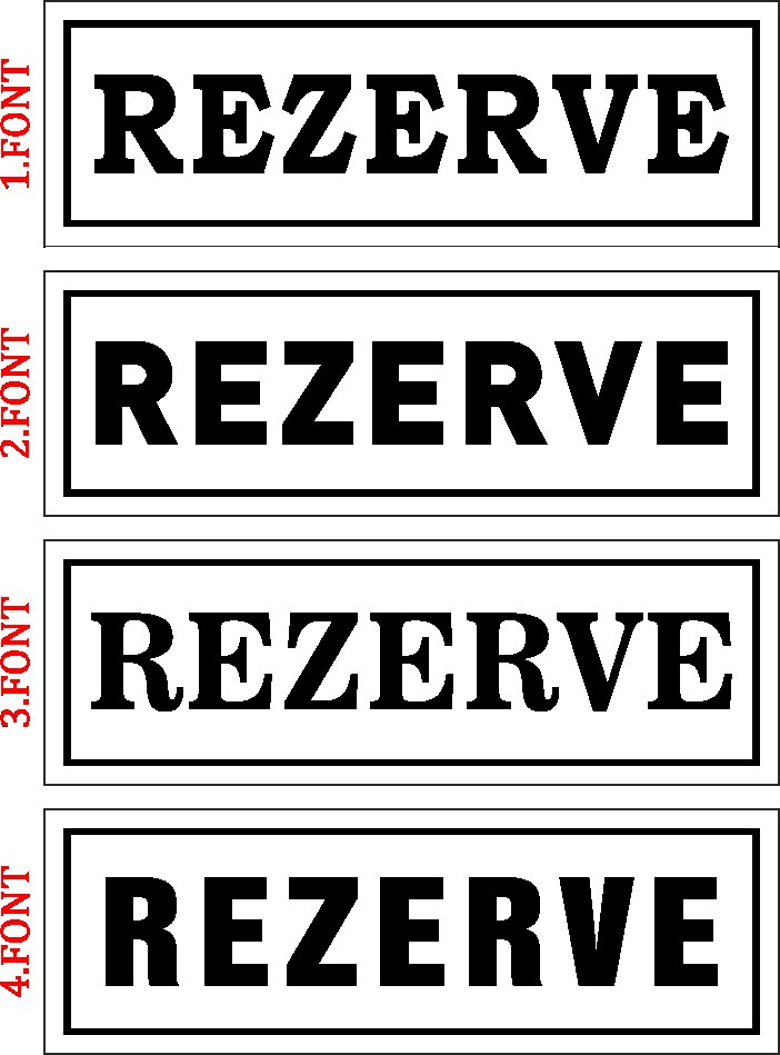 R01 - Pleksiglass Masa Rezerve Yazıları