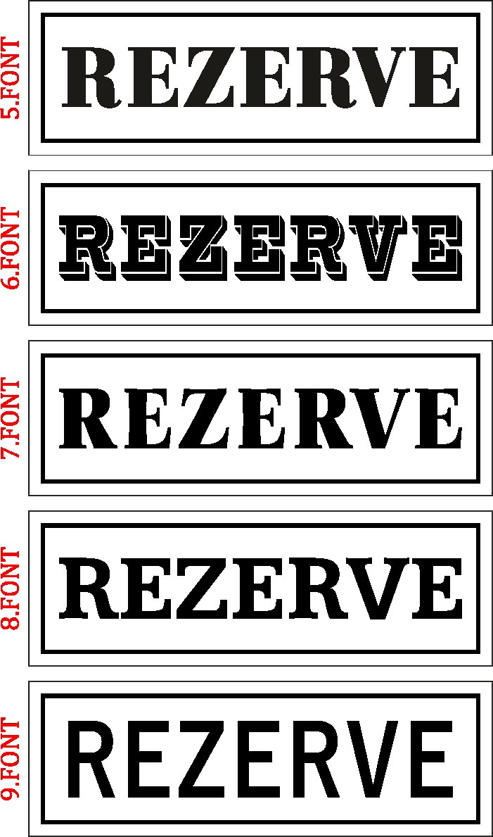 R01 - Pleksiglass Masa Rezerve Yazıları
