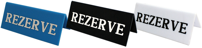 R02 - Renkli Pleksiglass Masa Rezerve Yazıları