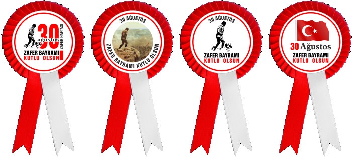 30 Ağustos Zafer Bayramı Kutlamaları Saten Yaka Kokartı