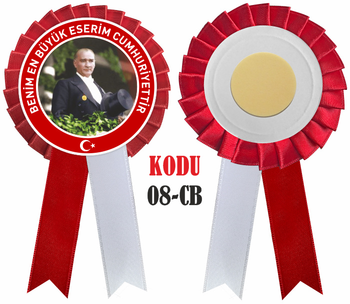 29 Ekim Cumhuriyet Bayramı Kutlamaları Saten Yaka Kokartı
