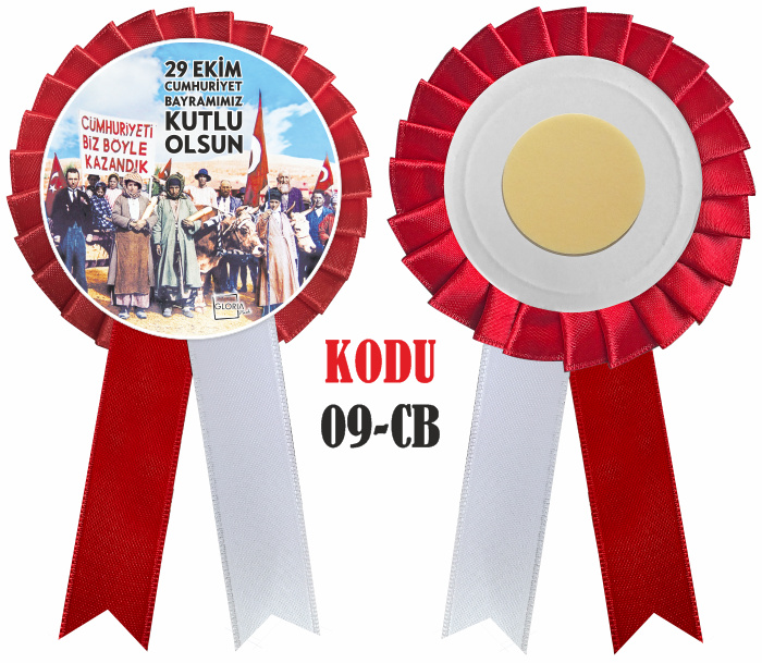 29 Ekim Cumhuriyet Bayramı Kutlamaları Saten Yaka Kokartı