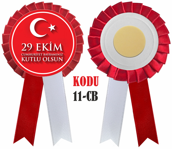 29 Ekim Cumhuriyet Bayramı Kutlamaları Saten Yaka Kokartı