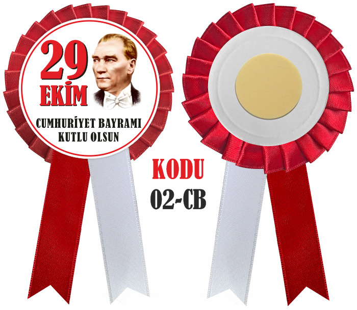 29 Ekim Cumhuriyet Bayramı Kutlamaları Saten Yaka Kokartı