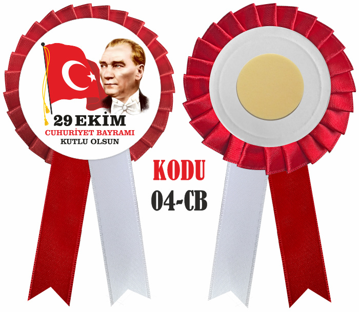 29 Ekim Cumhuriyet Bayramı Kutlamaları Saten Yaka Kokartı