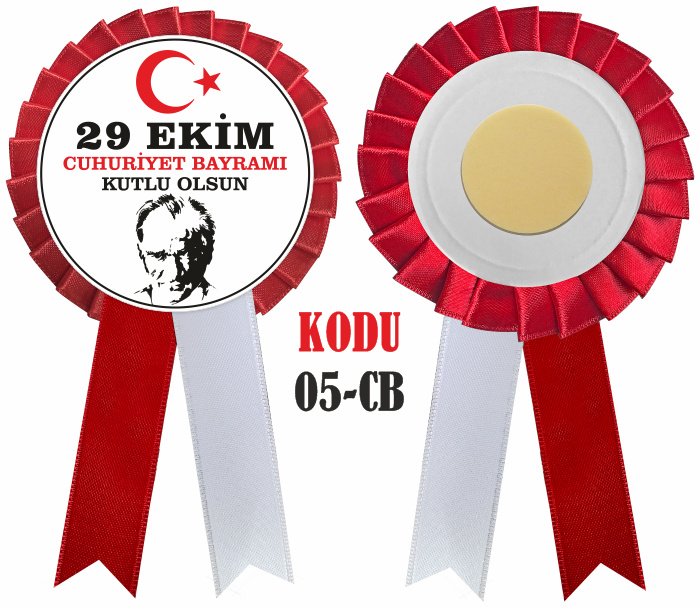29 Ekim Cumhuriyet Bayramı Kutlamaları Saten Yaka Kokartı