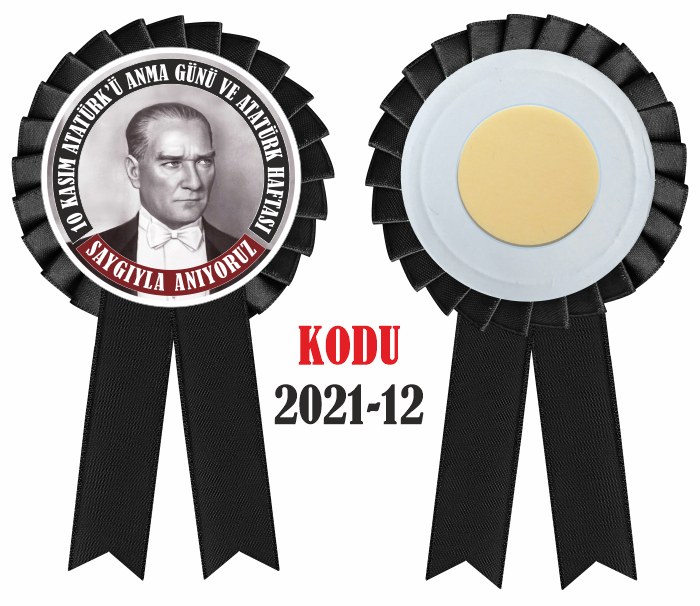 10 Kasım Atatürk'ü Anma Günü Saten Yaka Kokartı - Atatürk Haftası