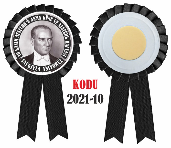 10 Kasım Atatürk'ü Anma Günü Saten Yaka Kokartı - Atatürk Haftası